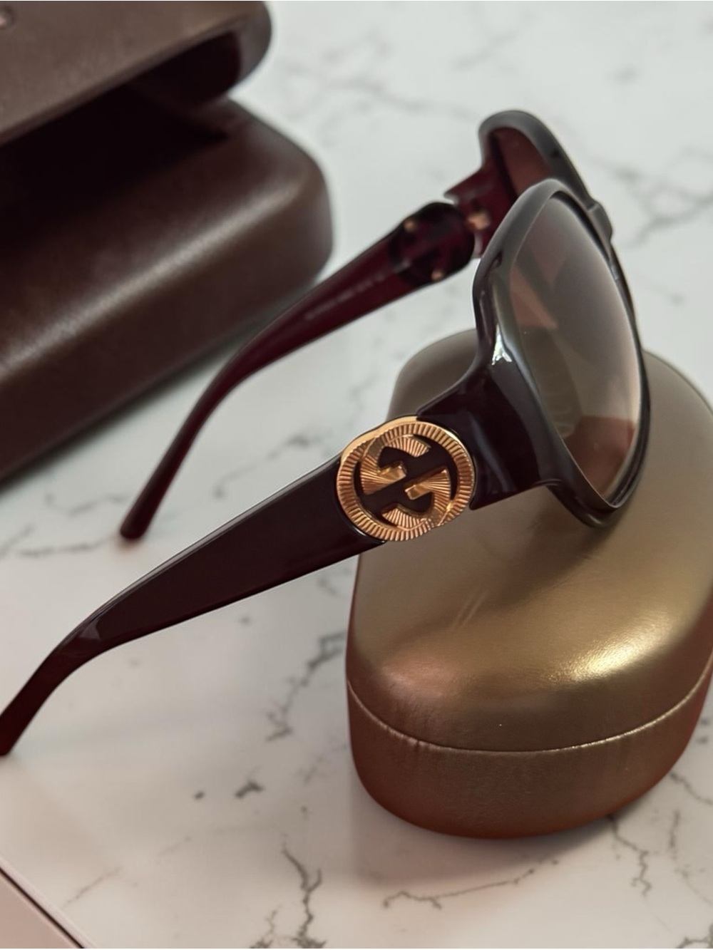 NWOT Gucci Oversized Tortoise Sunglasses with Case - Picture 2 of 5